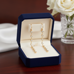Vertical Bezel Diamond Earrings in Box