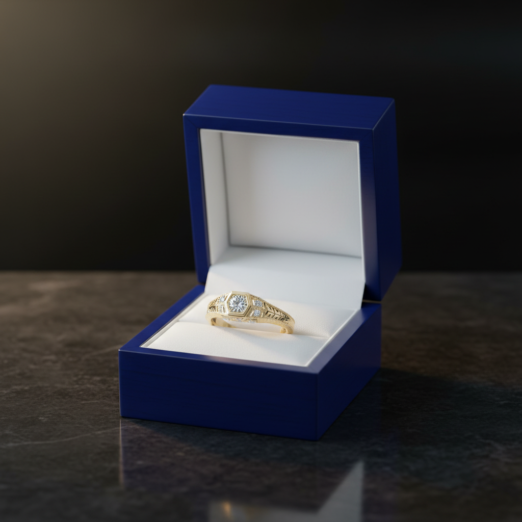 Vintage Round-Cut Ring - Jewelry Box