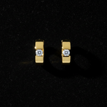 White Diamond Huggie - Flat Lay