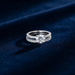 14k white gold diamond bridal set with wedding band and engagement ring, featuring 2.70 ct total weight, JewelryNest.