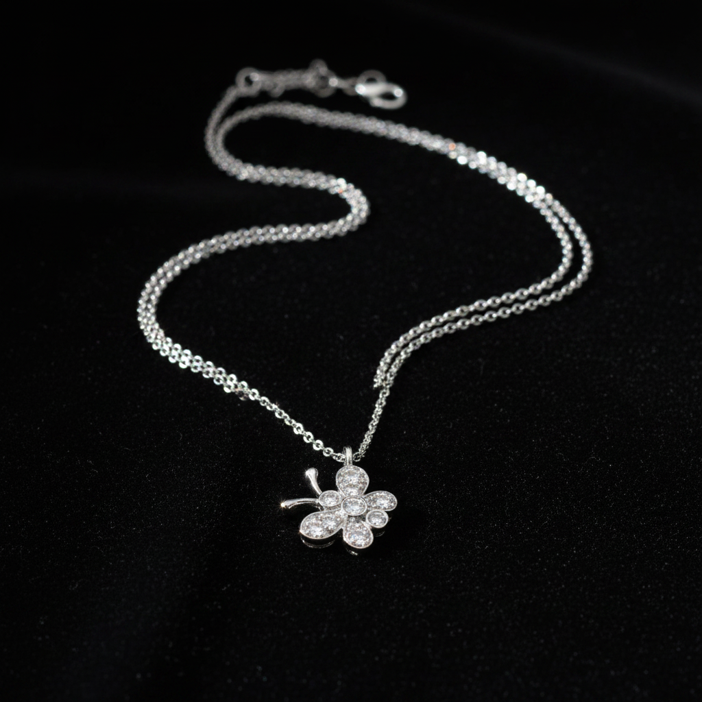 White Gold Butterfly - Flat Lay