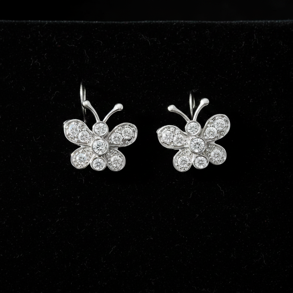 White Gold Butterfly - Flat Lay