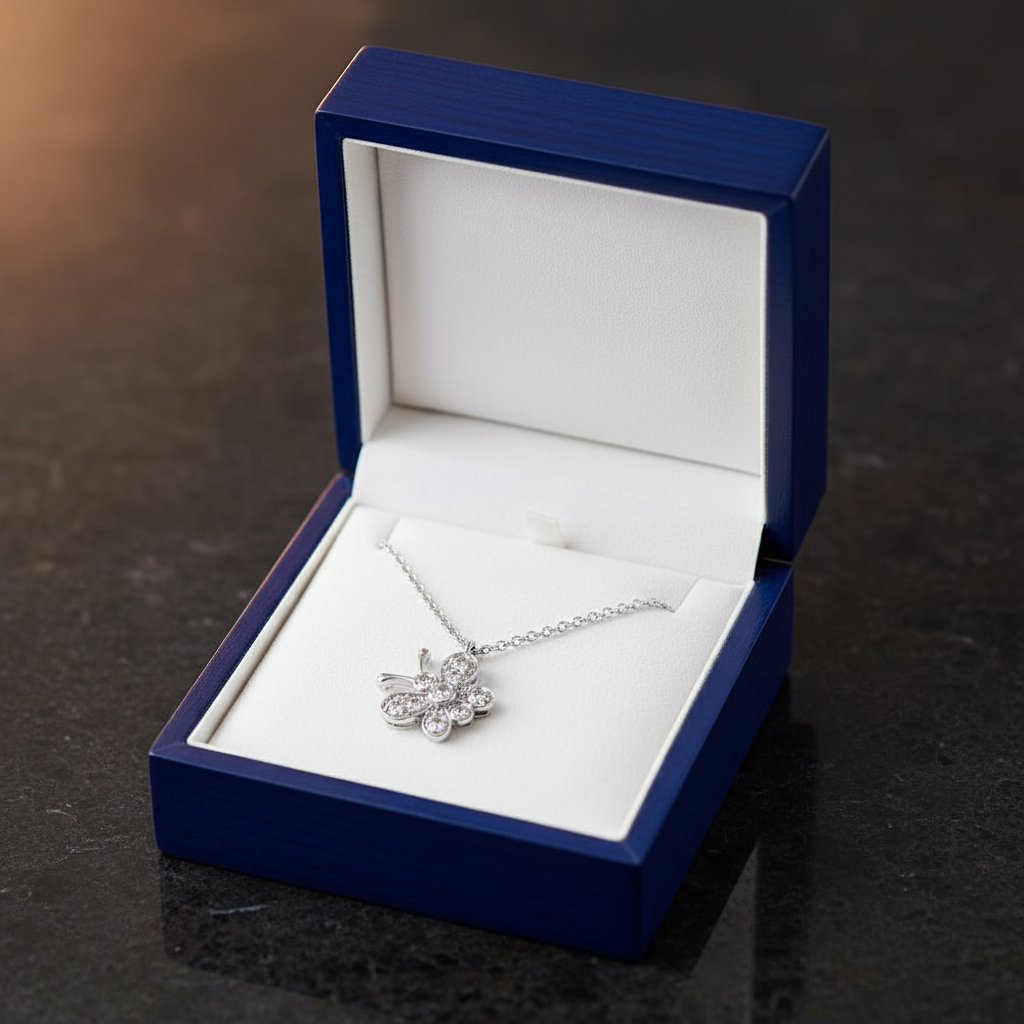 White Gold Butterfly - Jewelry Box