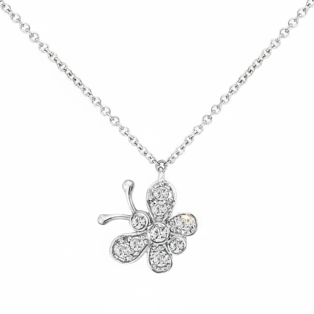 White Gold Butterfly - White BG