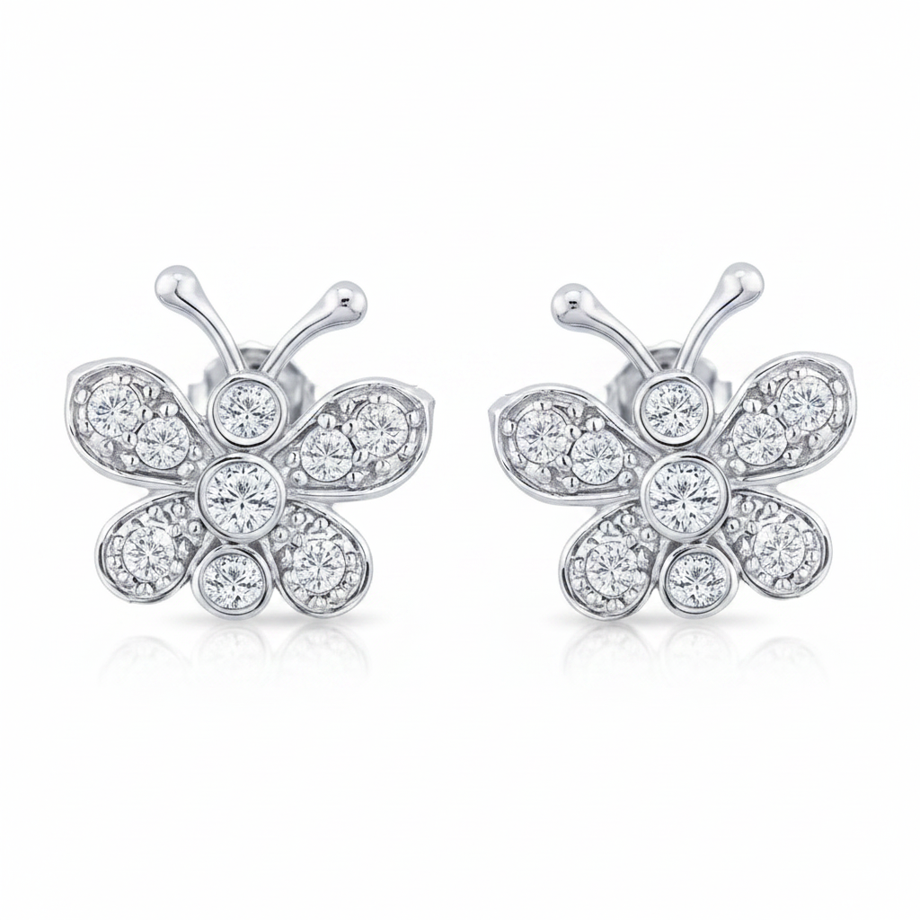 White Gold Butterfly - White BG