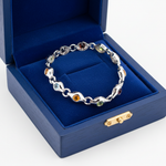 White Gold Rounded-Edge Bracelet in Box