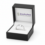 White gold wedding band in JewelryNest box