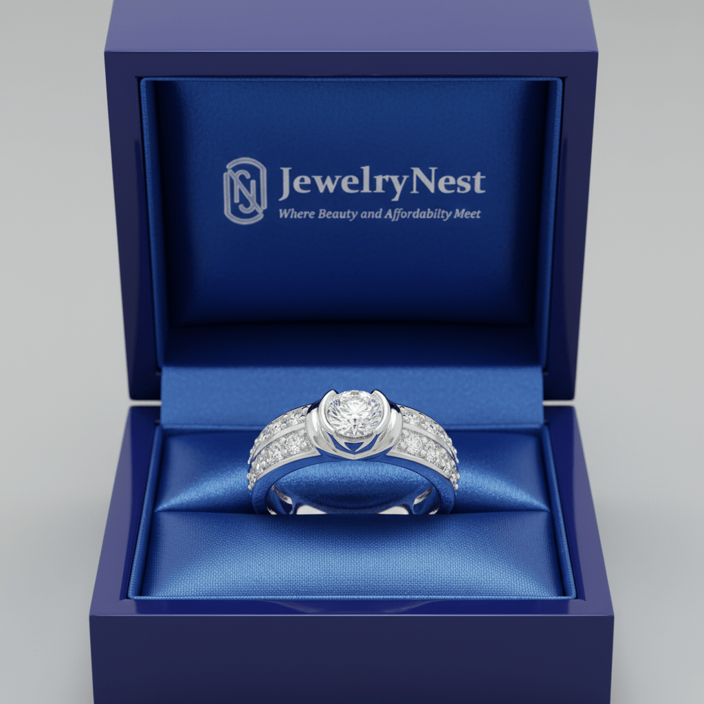 14k Solid Gold Diamond Engagement Ring (1.24.ct.tw) - JewelryNest LLC