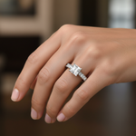 White Round-Princess Ring - On Model