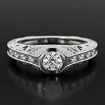 White Vintage Diamond Ring - Close Up