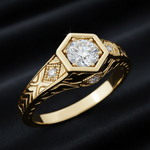 Yellow Gold Diamond Ring - Close Up
