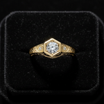 Yellow Gold Diamond Ring - Flat Lay