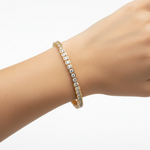 Yellow Gold Diamond Tennis Bracelet on model