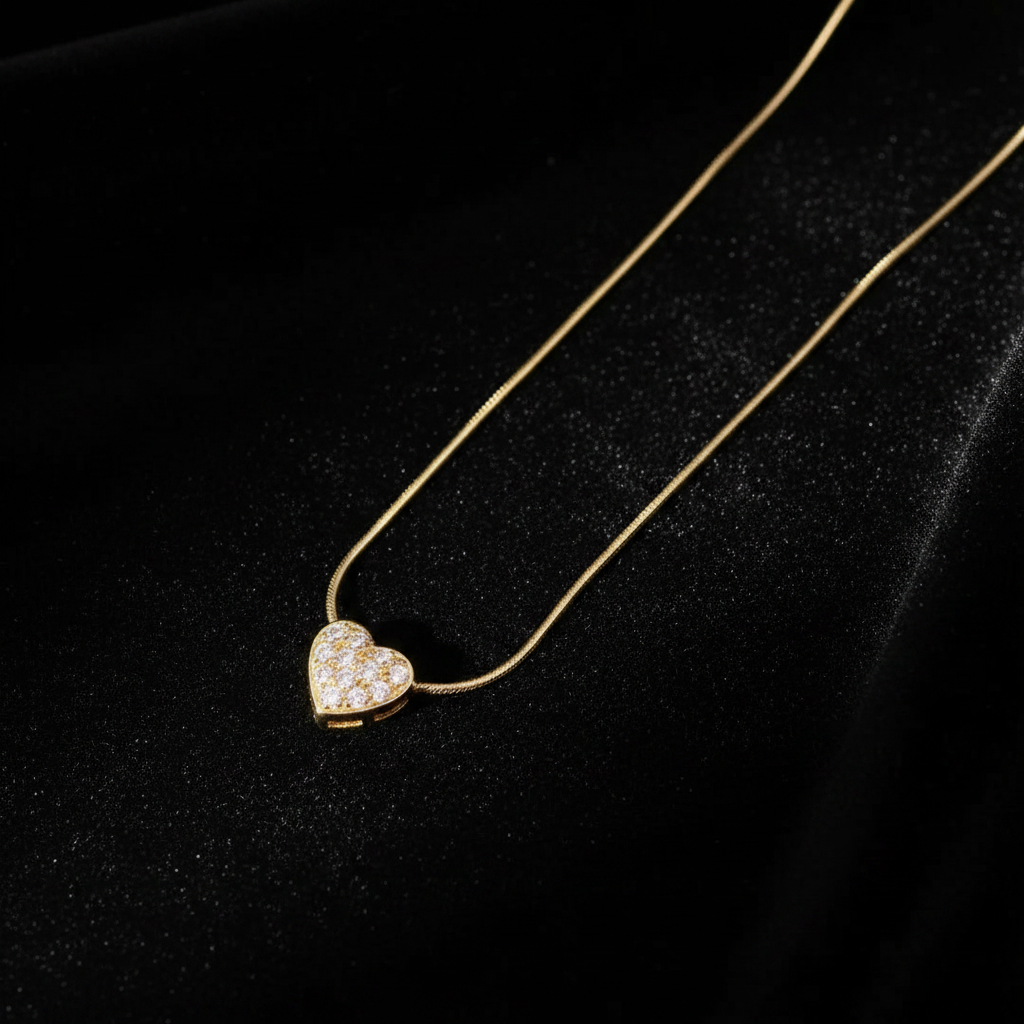 Yellow Gold Heart - Flat Lay