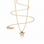 Yellow Gold Star Necklace - White BG