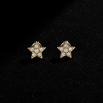 Yellow Gold Star Stud - Flat Lay