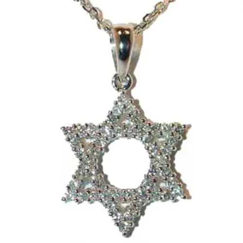 14k Gold Open Diamond Star of David Necklace (1.47.cts.tw)