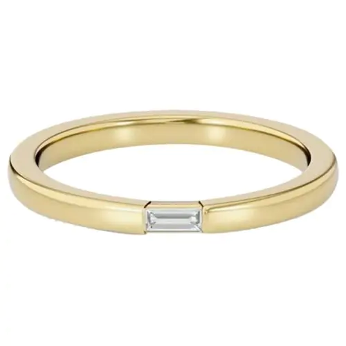 14k Gold Baguette Solitaire Stackable Diamond Ring ( 0.07 ct.tw)