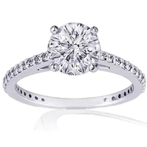 14k Gold Round Cut Solitaire Diamond Ring (0.90.ct.tw)