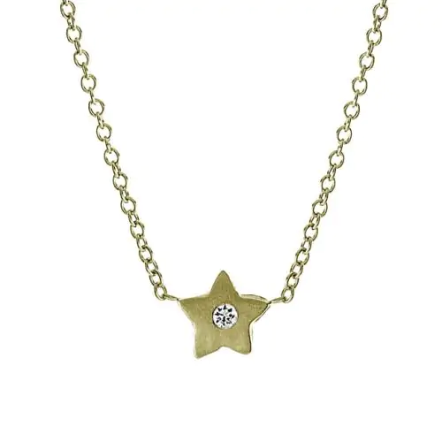 14k White Mini Heart-Shaped Diamond Necklace (0.02.ct.tw)