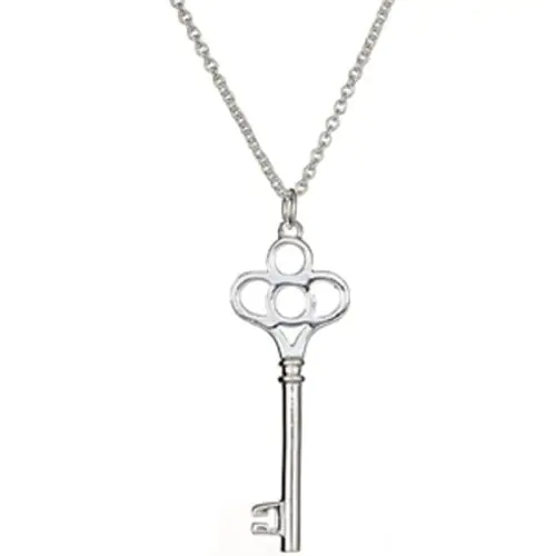 Classic Sterling Silver Key Pendant Necklace (4.5.gr.tw)