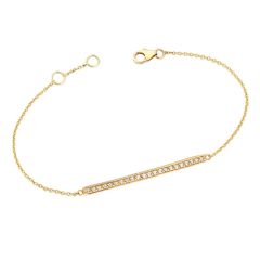 14k Solid Gold Round Diamond Bar Bracelet (0.22.ct.tw)