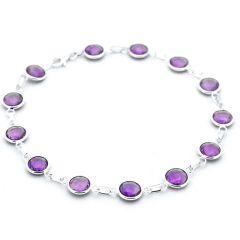 14k Gold Double-Face Amethyst by the Yard Bracelet (16.25.cts.tw)