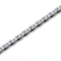 14k Solid Gold Princess Cut Diamond Tennis Bracelet (2.90.cts.tw)