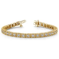 14k Gold Antique Look Diamond Tennis Bracelet (2.46.cts.tw)