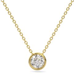 14k Yellow Round C.V.D Diamond Pendant Necklace (1.0.ct.tw)