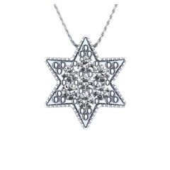 14k Gold Diamond Star of David Necklace (0.49.ct.tw)