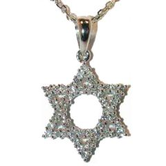 14k Gold Open Diamond Star of David Necklace (1.47.cts.tw)