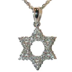 14k Gold Open Star of David Diamond Necklace (2.10.cts.tw)