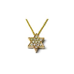 14k Gold Star of David Diamond Necklace (0.52.ct.tw)