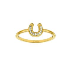14k Diamond Horseshoe Ring (0.06.ct.tw)