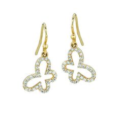 14k Solid Gold Diamond Butterfly Earrings (0.32.ct.tw)