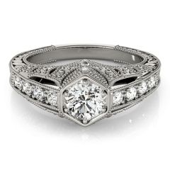 14k Lab-Grown Vintage Style Diamond Engagement Ring (1.38.cts.tw)