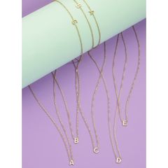14k Yellow Gold Mini Initial Letter Necklaces