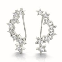 14K Diamond Star Climber Earrings (0.30.ct.tw)