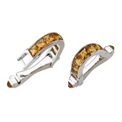18K Gold Art Deco Reproduction Citrine Cufflink (6.95 cts.tw)