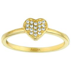 14k Heart-Shaped Solitaire Round Diamond Ring (0.08.ct.tw)