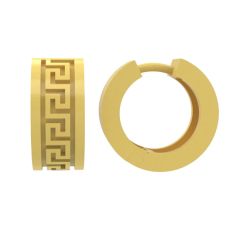 14k Gold Greek Design Hoop Earrings (6.0.gr.tw)