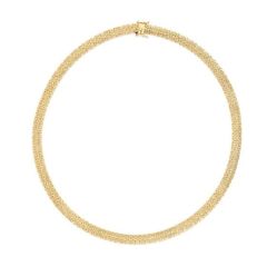 14k Solid Gold Byzantine Mesh Chain Necklace (15.5.gr.tw)