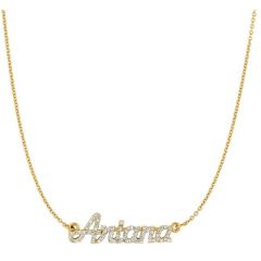 14k Yellow Gold Diamonds Ariana Name Necklace (0.38.ct.tw)