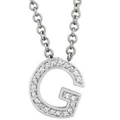 14k Gold Diamond Initial English Letter "G" Necklace (0.25.ct.tw)