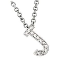 14k Gold Diamond English Initial Letter "J" Necklace (0.25.ct.tw)