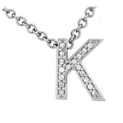 14k Gold Diamond Initial English Letter "K" Necklace (0.25.ct.tw)