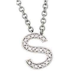 14k Gold Diamond Initial English Letter "S" Necklace (0.25.ct.tw)