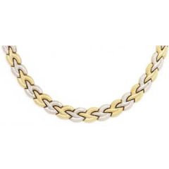 14k Gold Two-Tone Regency Braid Necklace (29.8.gr.tw)