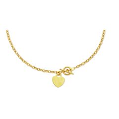 Gold Toggle Chain Necklace 14k solid Yellow Heart-Shaped ( 5.0.gr.tw)